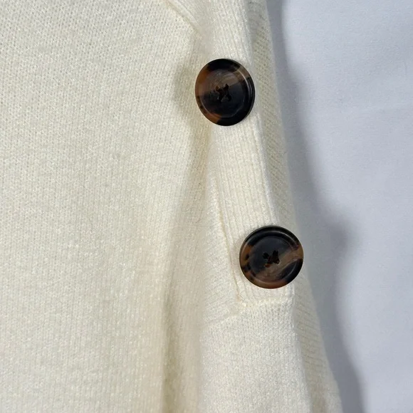 By Anthropologie cozy essential ribbed mock neck button shoulder knit sweater XL - Picture 7 of 14